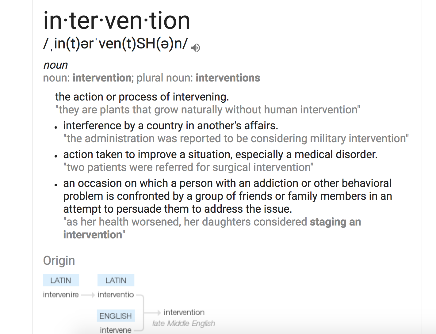 intervention definition