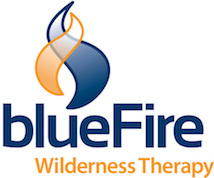 Blue fire wilderness therapy logo