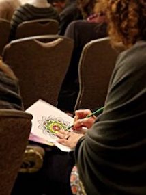Student coloring mandala