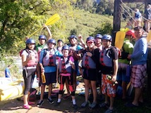 Group of students on a rafting trip