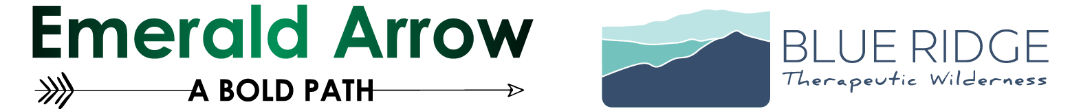 Emerald Arrow logo and Blue Ridge therapeutic Wilderness logo