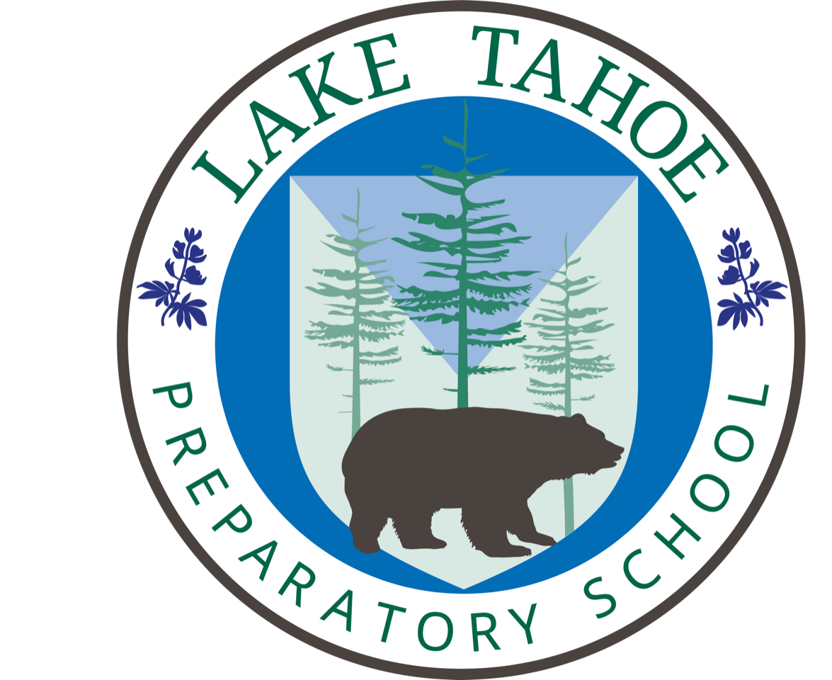Lake Tahoe Preparatory School Logo, with a bear and trees in it.