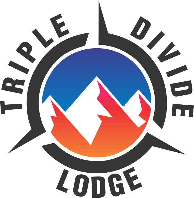 logo for triple divide lodge located in Northwest Montana