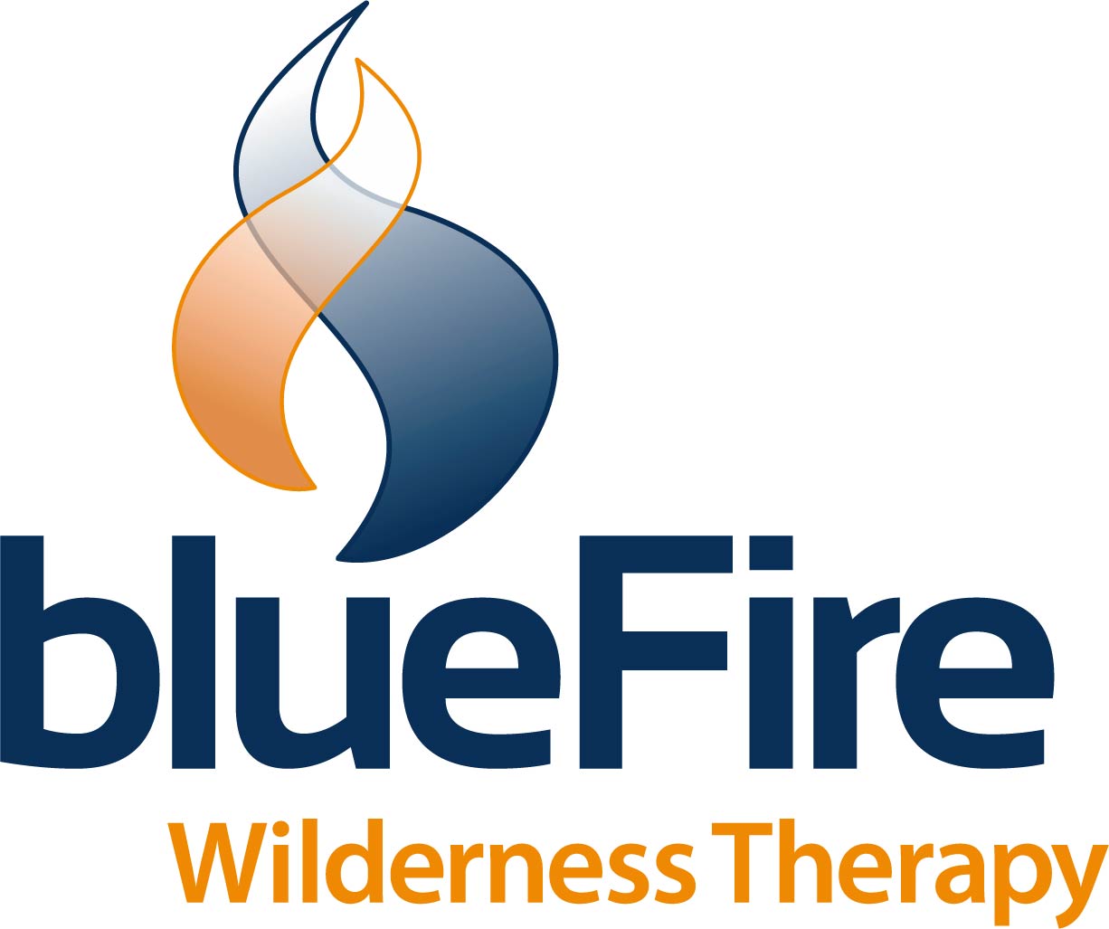 logo for blueFire & their name with Wilderness Therapy written under