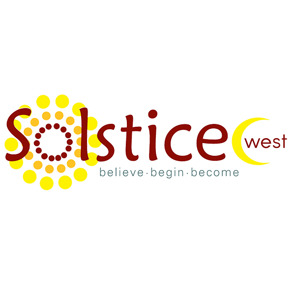 logo for Solstice West with believe, begin, become