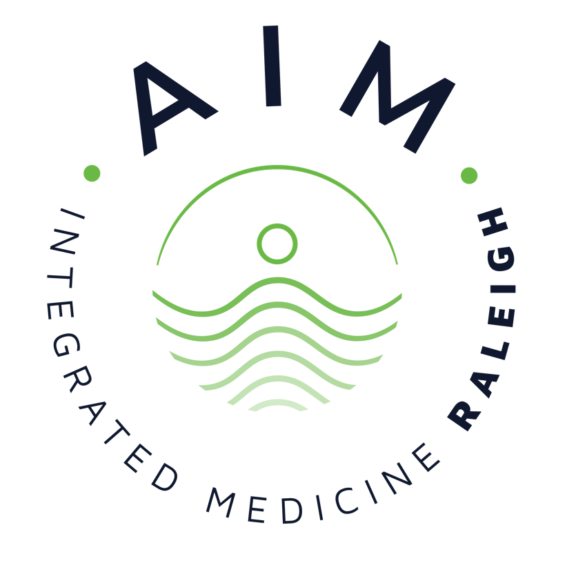 logo for AIM: Advaita Integrated Medicine with the words Integrated Medicine Raleigh