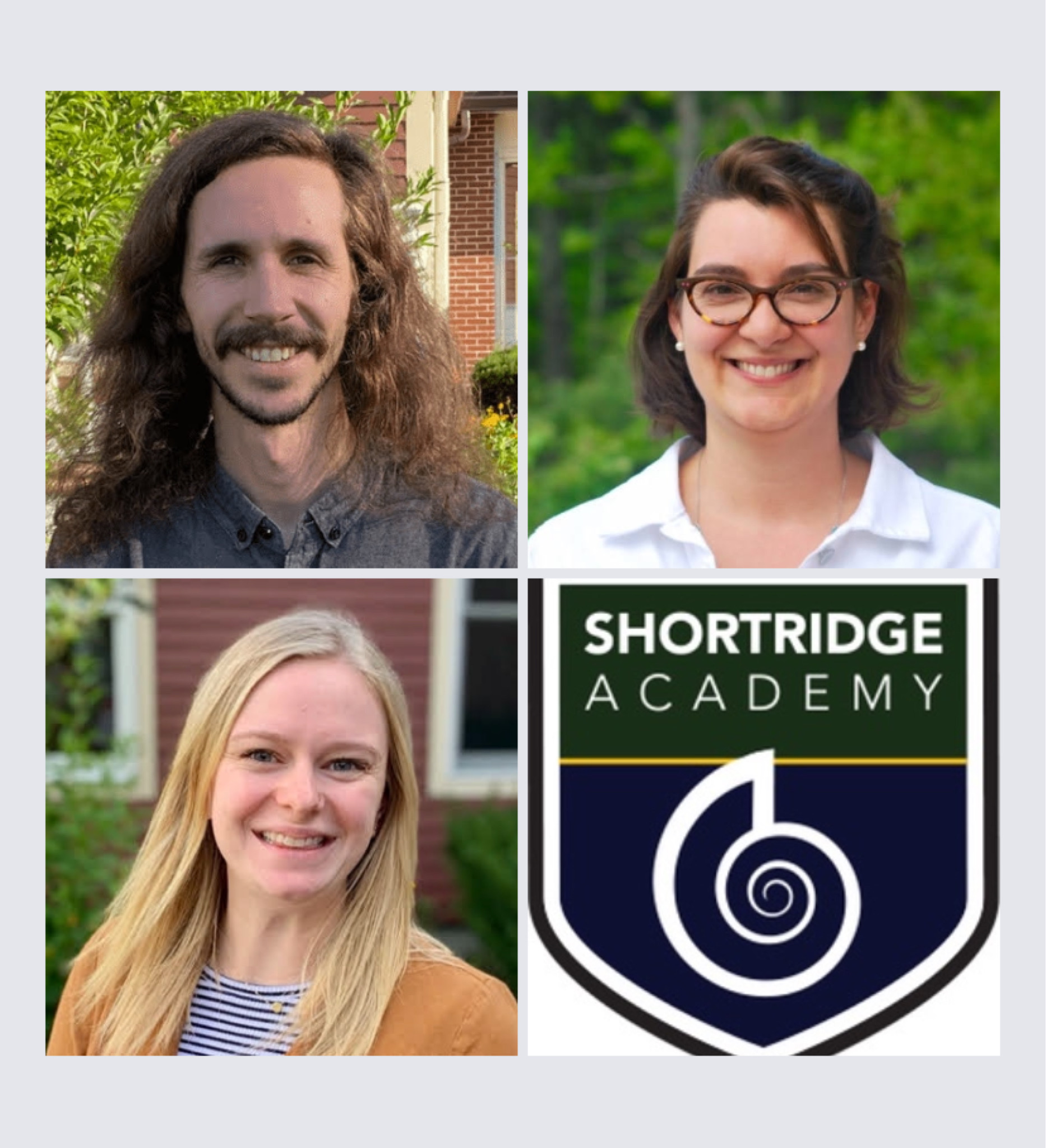logo for Shortridge and photos of 3 new hires. 